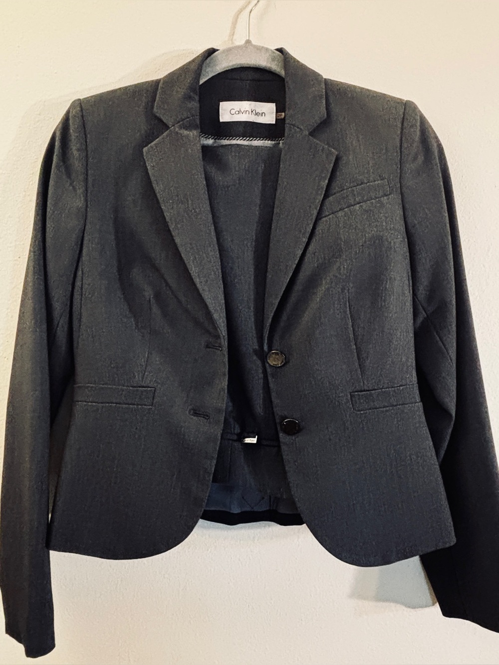 NWOT Petite Calvin Klein Tailored Charcoal Gray Pencil Skirt Suit - Picture 5 of 12